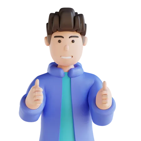 3 D Illustration Of Person Showing Thumbs Up 3D Illustration