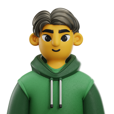Boy Side Hair with Jacket  3D Icon