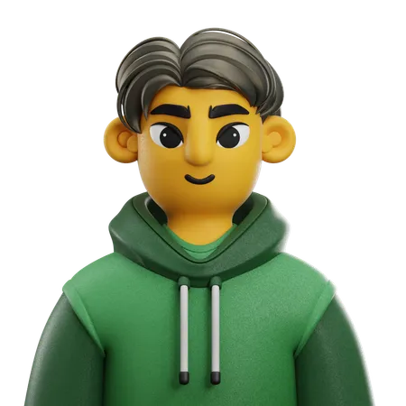 Boy Side Hair with Jacket  3D Icon