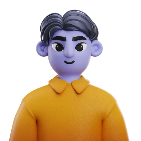 Boy Side Hair with Long Shirt  3D Icon