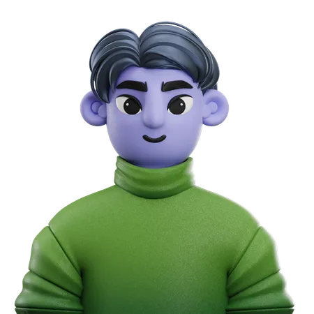 Boy Side Hair with Sweater  3D Icon
