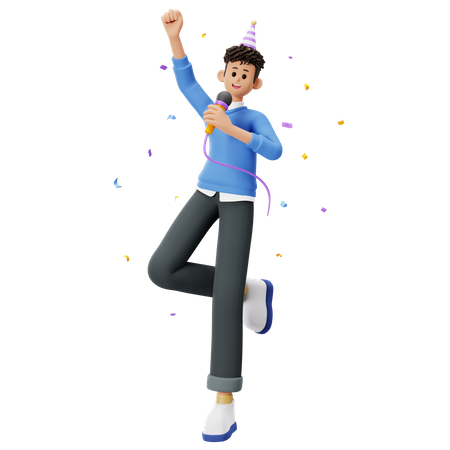 Boy singing  3D Icon