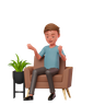 3d setting on sofa emoji