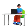 boy sitting 3d logo
