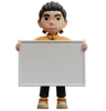 Boy Standing Holding Board