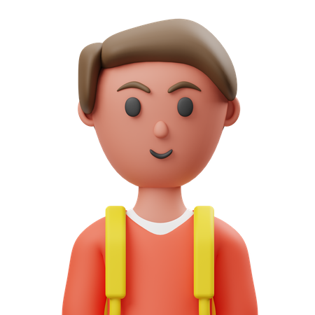 Boy Student  3D Illustration