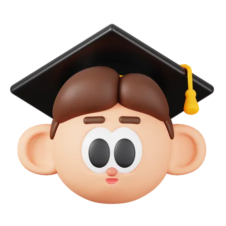 Boy Student Head  3D Illustration