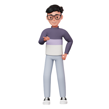 Boy Talking Pose  3D Illustration