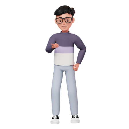 Boy Talking Pose  3D Illustration