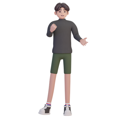 Boy Talking Something  3D Illustration