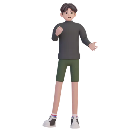 Boy Talking Something  3D Illustration