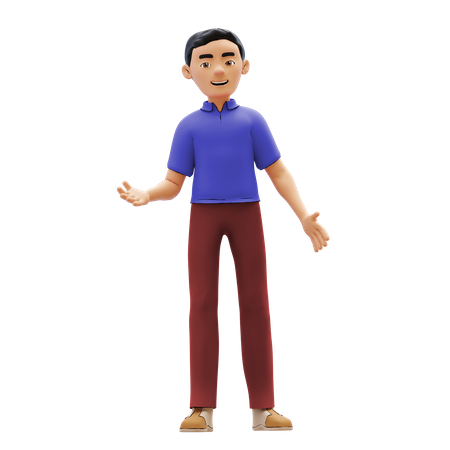 Boy talking something  3D Illustration