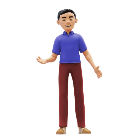 Boy talking something  3D Illustration