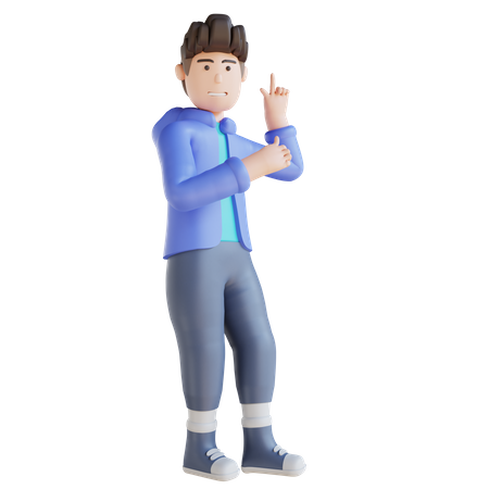 Boy thinking something  3D Icon