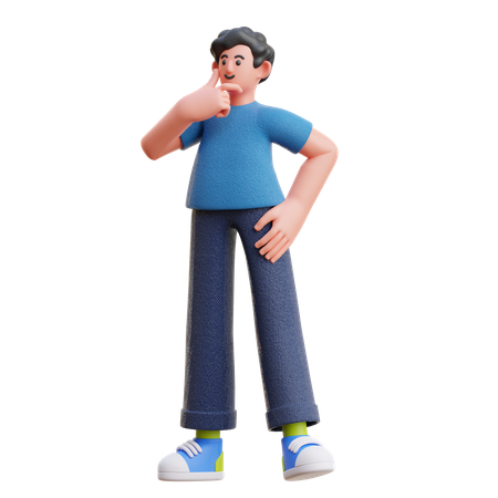 Boy thinking something  3D Icon