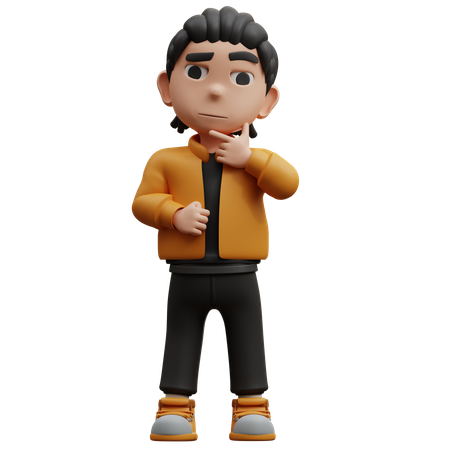 Boy Thinking Something  3D Icon
