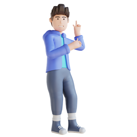 Boy thinking something  3D Illustration