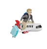 Boy travelling via airplane