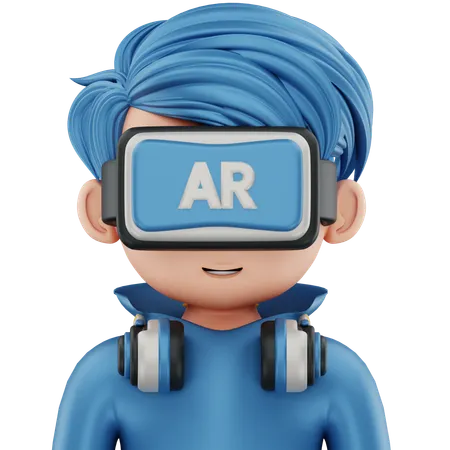 Boy Using Ar  3D Icon