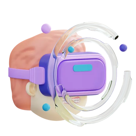 Boy Using Virtual Reality Technology  3D Icon