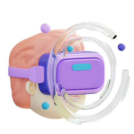 Boy Using Virtual Reality Technology  3D Icon