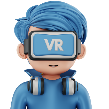 Boy Using Vr  3D Icon