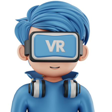 Boy Using Vr  3D Icon
