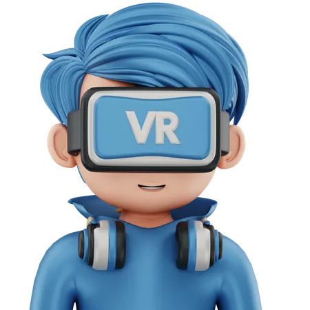 Boy Using Vr  3D Icon