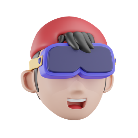Boy Using Vr Glasses  3D Icon