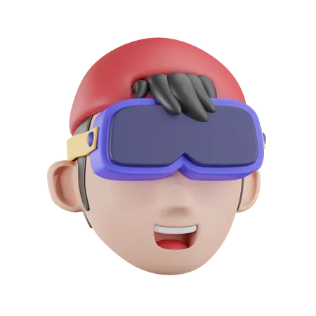 Boy Using Vr Glasses  3D Icon