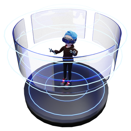 Boy using VR tech  3D Icon
