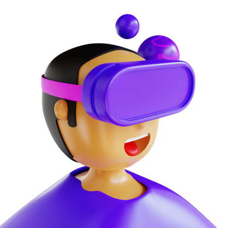 Boy Using Vr Technology  3D Illustration