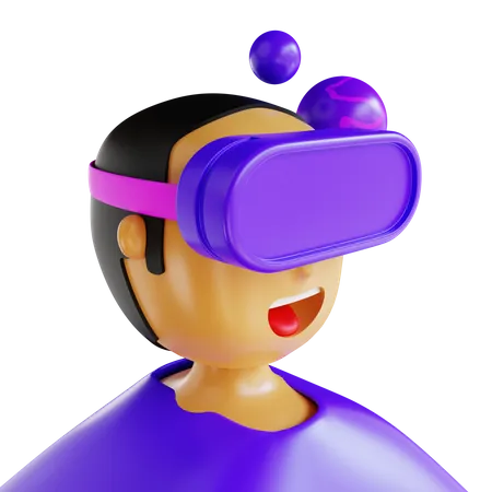 Boy Using Vr Technology  3D Illustration