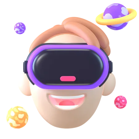 Boy Using Vr Technology  3D Icon