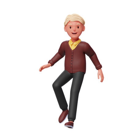 Boy walking  3D Illustration