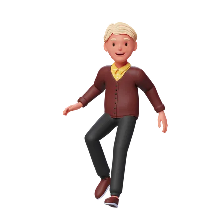 Boy walking  3D Illustration