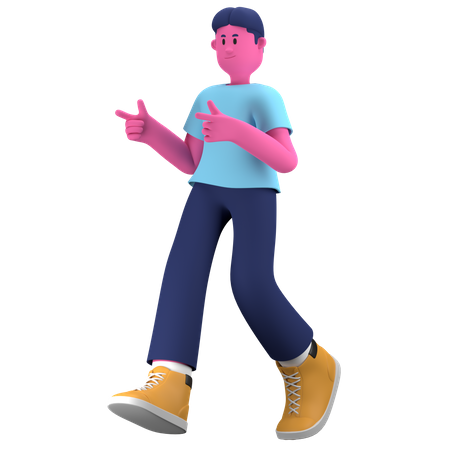 Boy walking  3D Illustration