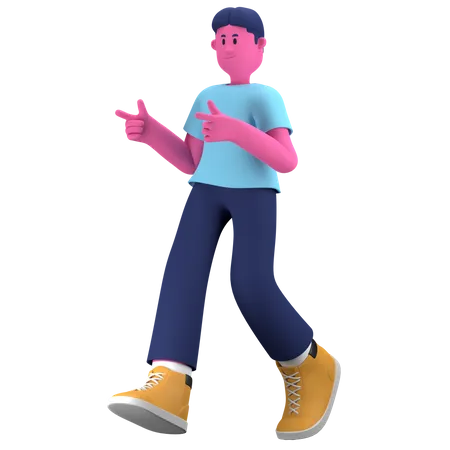 Boy walking  3D Illustration