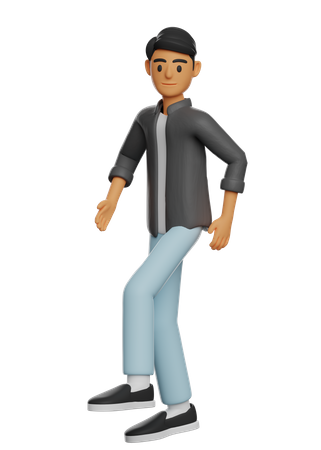 Boy Walking Pose  3D Illustration