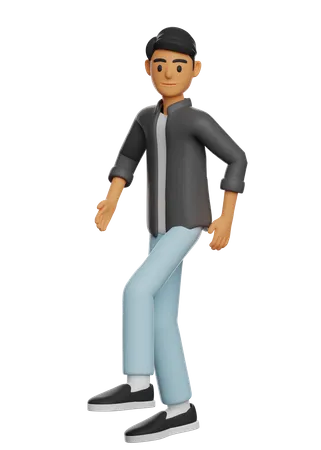 Boy Walking Pose  3D Illustration