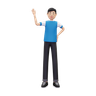 boy waving hand emoji 3d