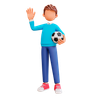 boy waving 3d logo