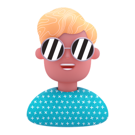 Boy Wearing Sunglasses 3D Illustration