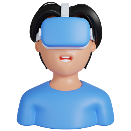 Boy wearing VR  3D Icon