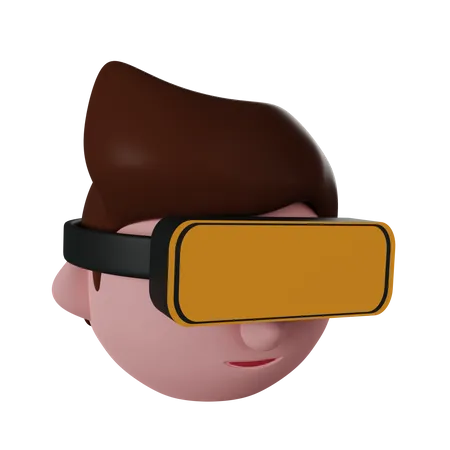Boy Wearing Vr Headset 3D Illustration