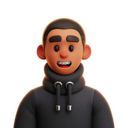 BOY WITH BALD HAIR  3D Icon