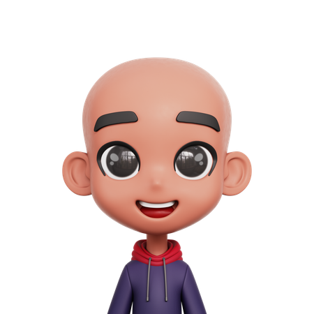 Boy With Bald Head  3D Icon