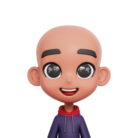 Boy With Bald Head  3D Icon