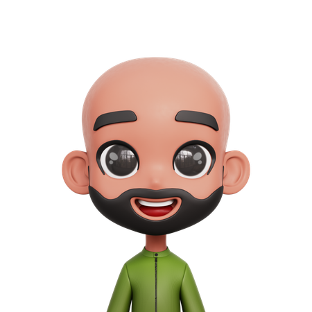 Boy With Bald Head  3D Icon