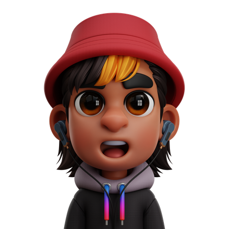 BOY WITH BEANIE  3D Icon